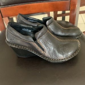 Born Brenta Leather Wedge Black 6.5